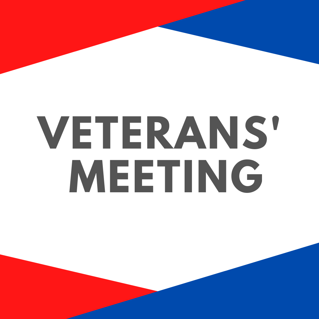 veterans' meeting graphic for veterans' meeting with representative of diana harshbarget