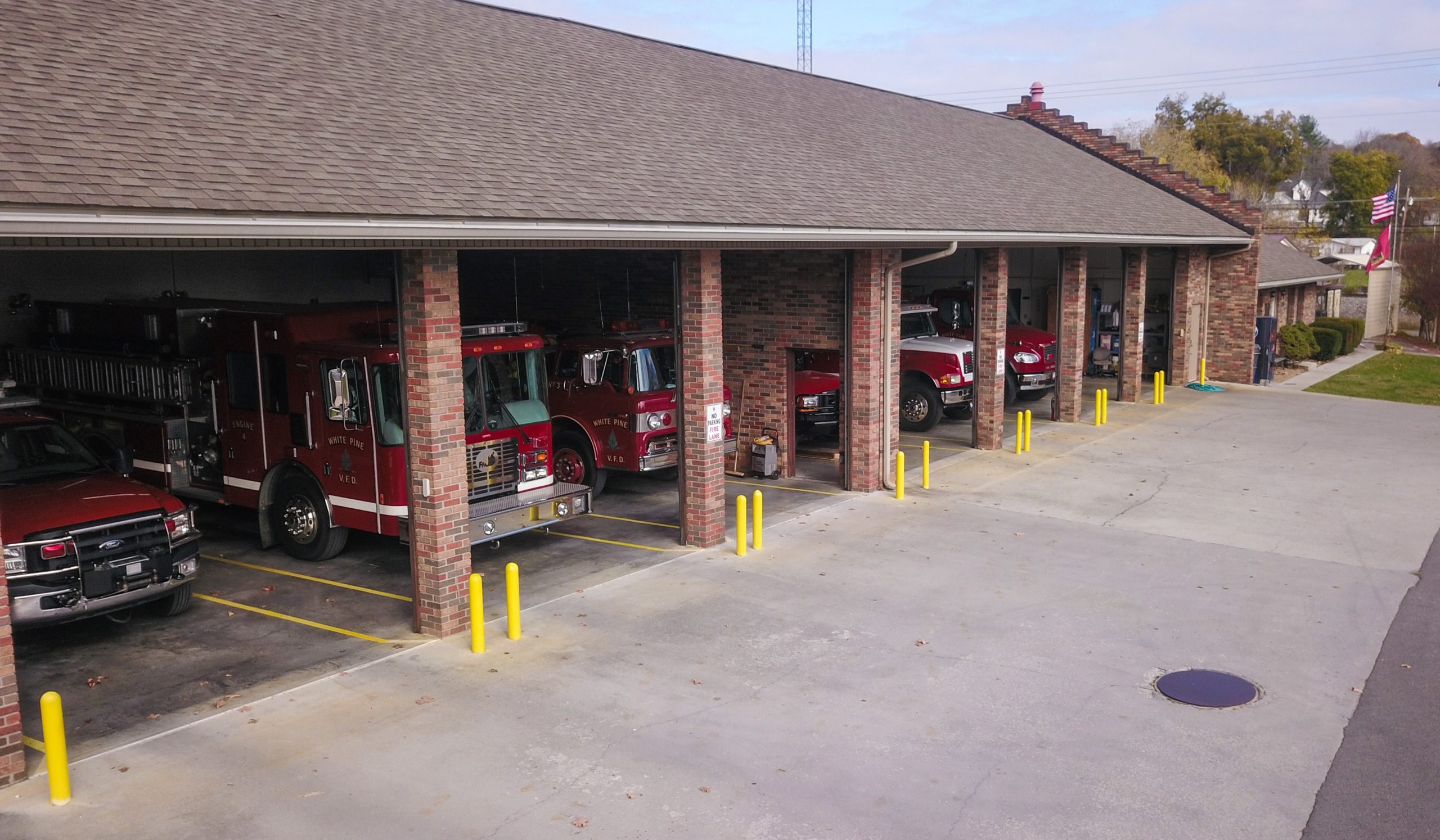 front of the white pine fire department