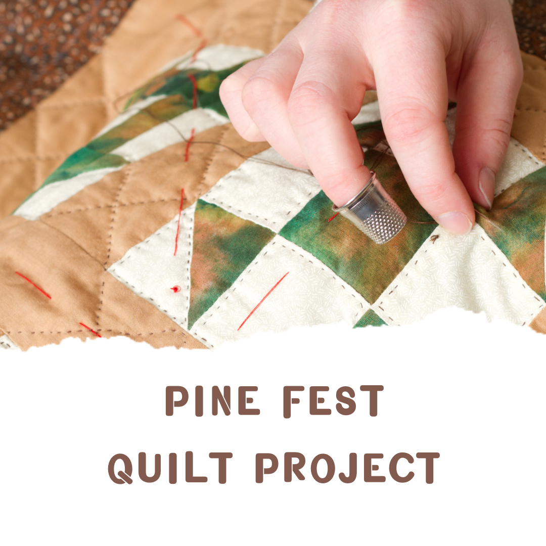pine fest quilt project graphic