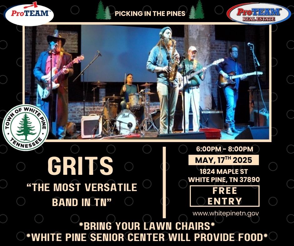flyer for picking in the pines in white pine tn