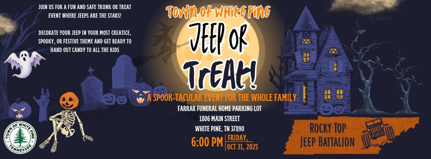 image for white pine's trunk or treat on october 31st at 6 pm at farrar funeral home