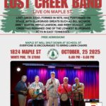 flyer for lost creek band and picking in the pines a white pine TN event